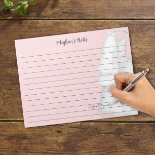 Moderne Brautplanerin Rosa Vintage-Hochzeitskleid Notizblock