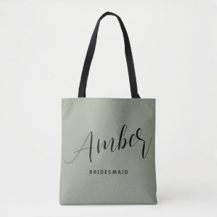 Moderne Brautschmaus-Schriftname große Tasche. Tasche