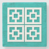 Moderne Breeze aus dem Mittelalter Blocks Aqua Unt Steinuntersetzer (Vorderseite)