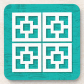 Moderne Breeze Mittelalter Blocks Aqua Untersetzer (Vorderseite)