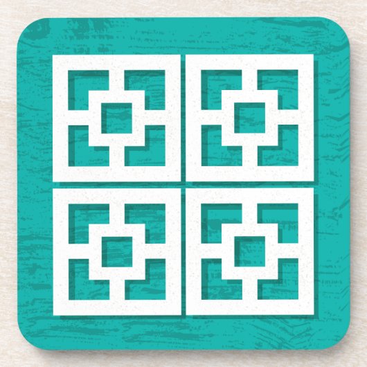 Moderne Breeze Mittelalter Blocks Aqua Untersetzer (Vorderseite)