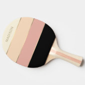 Moderne Breitband Streifen Gold Monogramm Name Gir Tischtennis Schläger (Seitenansicht)