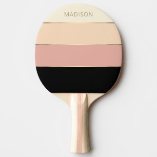 Moderne Breitband Streifen Gold Monogramm Name Gir Tischtennis Schläger