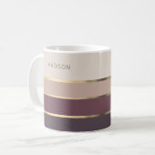 Moderne breite Streifen Gold Custom Kaffeetasse (Vorderseite Links)