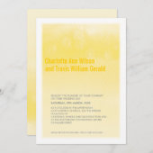 MODERNE BREITERINVITATION ombre wasserfarbe gelb Einladung (Vorne/Hinten)