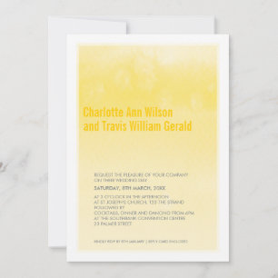 MODERNE BREITERINVITATION ombre wasserfarbe gelb Einladung