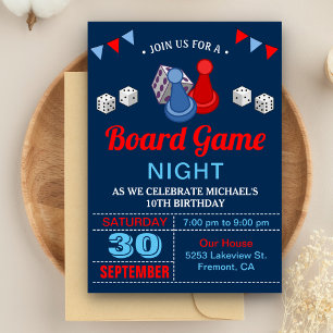 Moderne Brettspiel-Abend-Geburtstagsfeier-Einladun Einladung