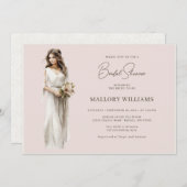 Moderne Bride Bridal Gown Dusche Einladung (Vorne/Hinten)