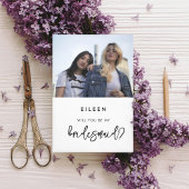 Moderne Bridesmaid-Fotokarte Einladung