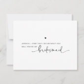 Moderne Bridesmaid Fragte Schwarz-weiße Vorschlags (Vorderseite)