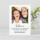 Moderne Bridesmaid-Hochzeitskarte Einladung (Stehend Vorderseite)