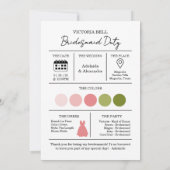 Moderne Bridesmaid-Hochzeitskarte Einladung (Rückseite)