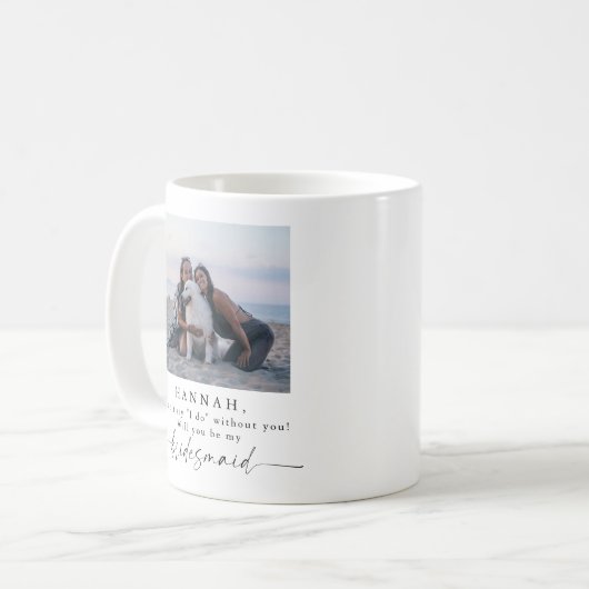 Moderne Bridesmaid-Tasse Kaffeetasse (Vorderseite Links)
