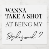 Moderne Bridesmaid-Vorschlag Hochzeitsfeierlichkei Alkoholflaschenetikett (Einzelnes Label)