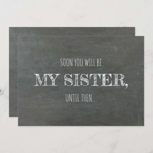 Moderne Bridmaid / Vorschlag für eine Trauzeugin Einladung (Vorne/Hinten)