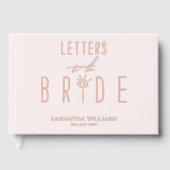Moderne Briefe an die Braut Elegant Rosa Gold Gästebuch (Vorderseite)