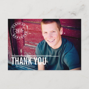 Moderne Briefmarke Foto Abschluss Danke Karte
