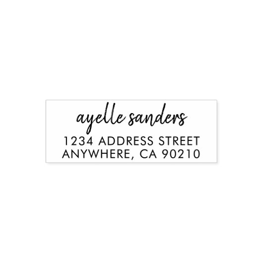 Moderne Briefmarke Minimalistischer Skriptnamen Rü Permastempel (Design)