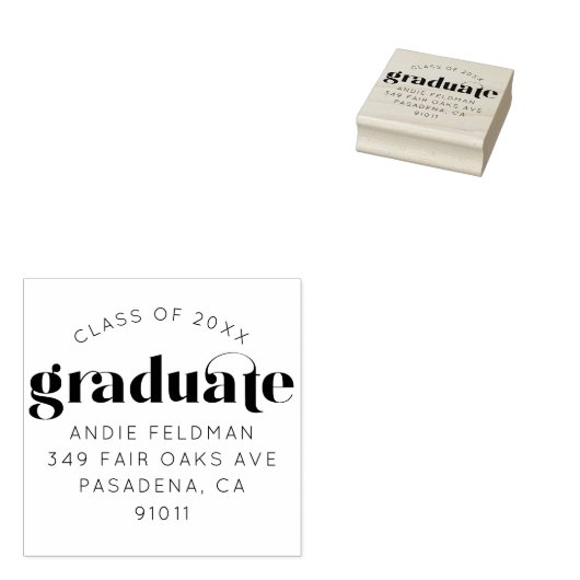 Moderne Briefmarke Personalisierter Rücksendeadres Gummistempel (Stempel)