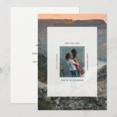 Moderne Briefmarke Sie Hat Ja Engagement-Einladung Einladung (Vorne/Hinten)