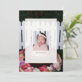 Moderne Briefmarken-Foto-Geburt Baby Ankündigung (Stehend Vorderseite)