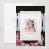 Moderne Briefmarken-Foto-Geburt Baby Ankündigung (Vorne/Hinten)