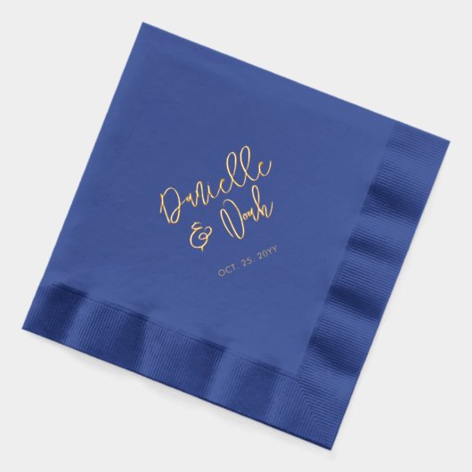 Moderne Briefpaare Name Custom Wedding Servietten Mit Folie (Links)