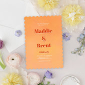 Moderne Bright & Bold glänzende Orange Wedding Einladung