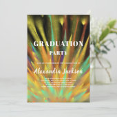 Moderne Bright Colors Graduation Party Einladung (Stehend Vorderseite)