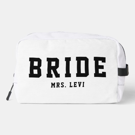 Moderne Brillenschwarz und Weiß Individuelle Name  Waschbeutel (Rückseite)