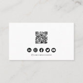 MODERNE BRITER B&W ADD QR CODE Business Card Visitenkarte (Rückseite)