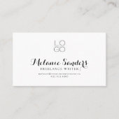 MODERNE BRITER B&W ADD QR CODE Business Card Visitenkarte (Vorderseite)