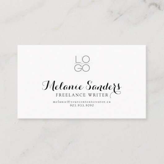 MODERNE BRITER B&W ADD QR CODE Business Card Visitenkarte (Vorderseite)