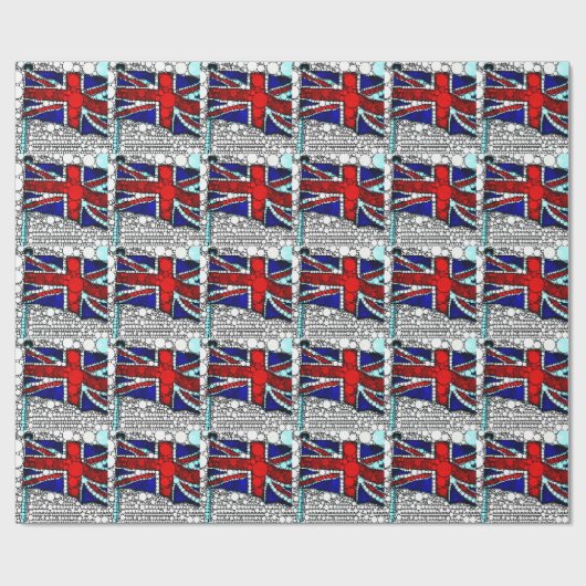 Moderne britische Flagge Geschenkpapier (Flach)