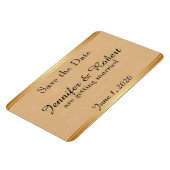 Moderne Bronze-Blumen-Hochzeit retten das Datum Magnet (Linke Seite)