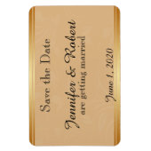 Moderne Bronze-Blumen-Hochzeit retten das Datum Magnet (Vertikal)