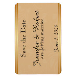 Moderne Bronze-Blumen-Hochzeit retten das Datum Magnet