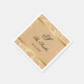 Moderne Bronze-Blumenhochzeit Serviette (Ecke)