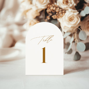 Moderne Bronze Elegante Hochzeitskarte Tischnummer