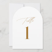 Moderne Bronze Elegante Hochzeitskarte Tischnummer (Vorderseite)