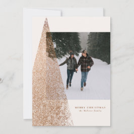 Moderne Bronze Fleckchen Weihnachtsbaum ein Foto Feiertagskarte