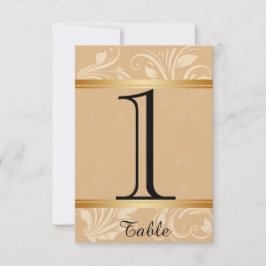 Moderne Bronze Floral Wedding Tischnummer