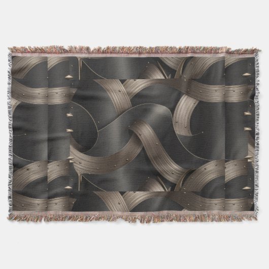 Moderne Bronze-Flow-Luxus-Männer-Akzente Decke (Vorderseite)