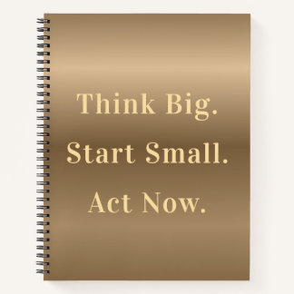 Moderne Bronze-Gradienten-Motivations-Personalisie Notizblock