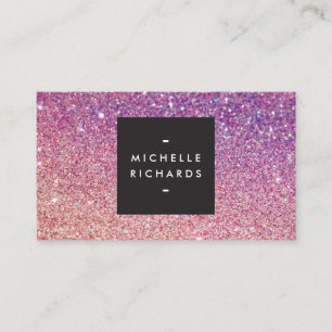 MODERNE BRONZE-LILA OMBRE GLITZER Business Card Visitenkarte
