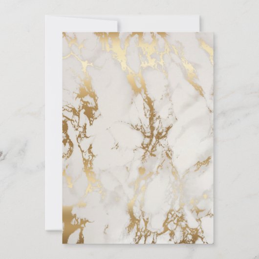 Moderne Bronze & Marmorhochzeit Einladung (Rückseite)