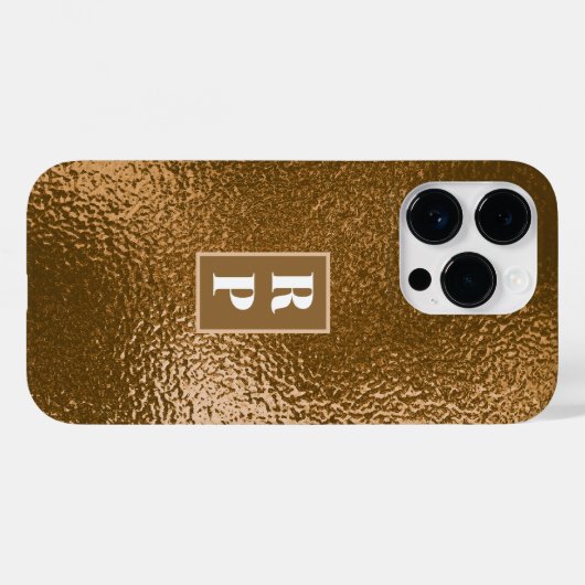 Moderne Bronze Metallic texturiert Case-Mate iPhone Hülle (Rückseite (Horizontal))