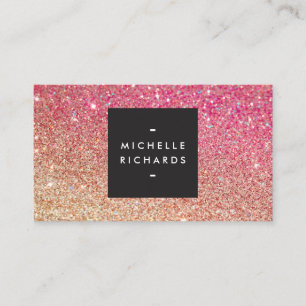MODERNE BRONZE-PINK OMBRE GLITZER Business Card Visitenkarte