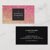 MODERNE BRONZE-PINK OMBRE GLITZER Business Card Visitenkarte (Vorne/Hinten)