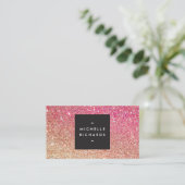 MODERNE BRONZE-PINK OMBRE GLITZER Business Card Visitenkarte (Stehend Vorderseite)